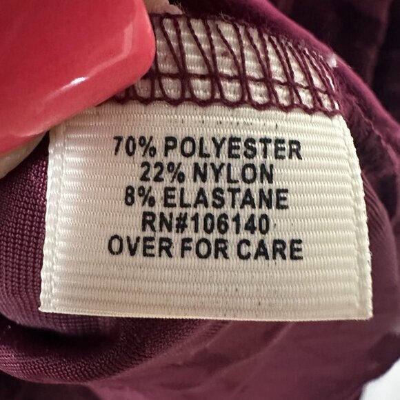 Ultra Pink top Womens XL Velvet Burnout‎ flare sleeve  Romantic Goth dark purple - Picture 5 of 5